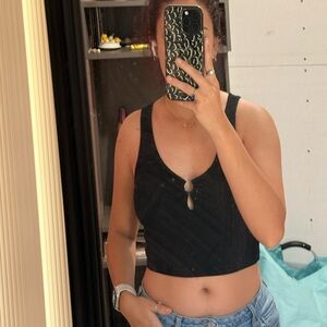 Aeropostale Black Keyhole Tank Top